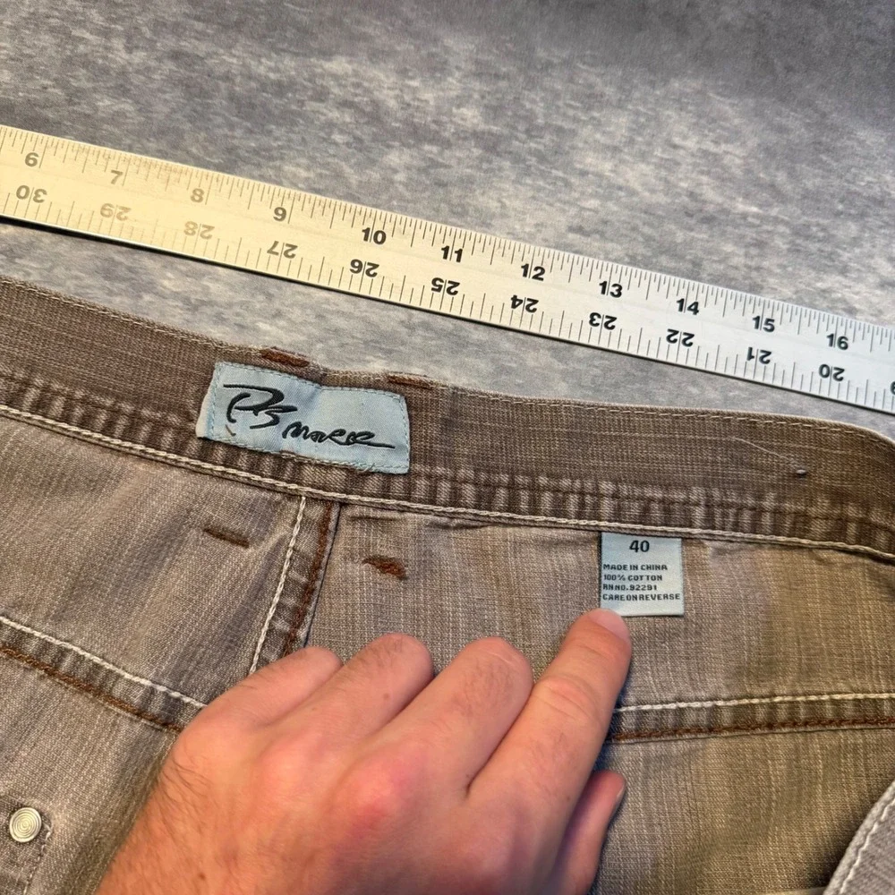 Y2K Mens Brown Denim Baggy Jean Shorts Size 40 Skater Hip Hop Cotton